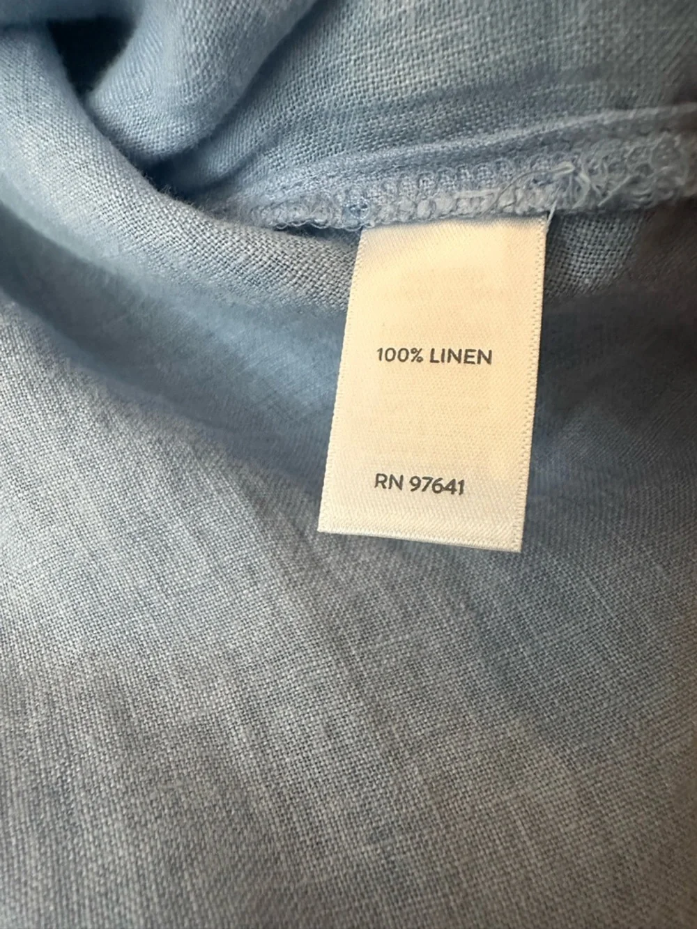 NWT J. Jill 100% Linen Blue Button Down Shirt Relaxed Fit Size Large Tall - Picture 11 of 11